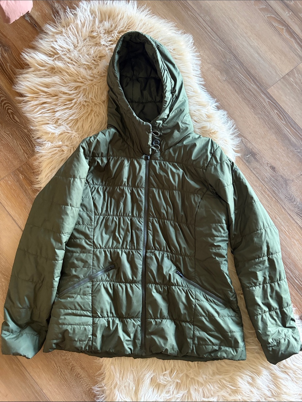 Columbia Olive Green Hooded Women's Puffer Jacket